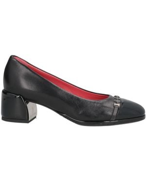 Pas De Rouge Court Shoes Leather - Black
