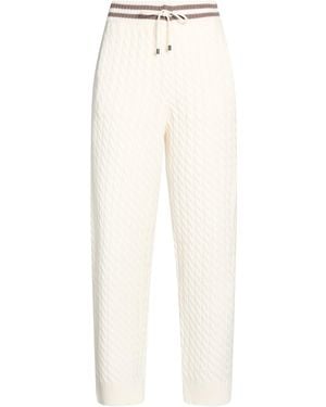 Brunello Cucinelli Ivory Pants Cashmere - White