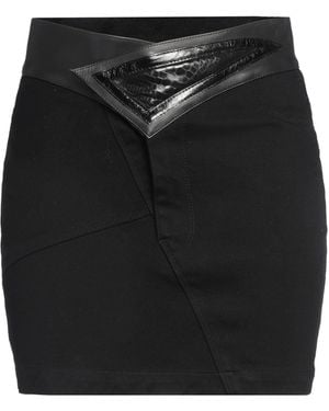 RTA Denim Skirt Cotton, Elastane, Cow Leather - Black