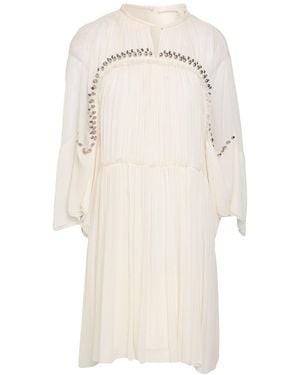 Chloé Ivory Mini Dress Silk, Polyester - Natural
