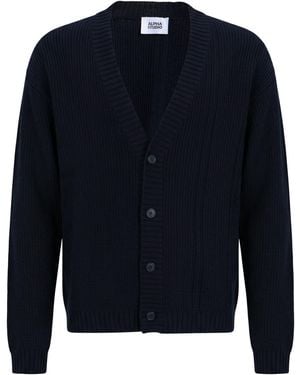 Alpha Studio Midnight Cardigan Merino Wool - Blue