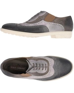 Dolce & Gabbana Lead Lace-Up Shoes Calfskin - Grey