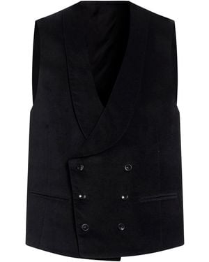 Paoloni Tailored Vest Cotton, Elastane - Black