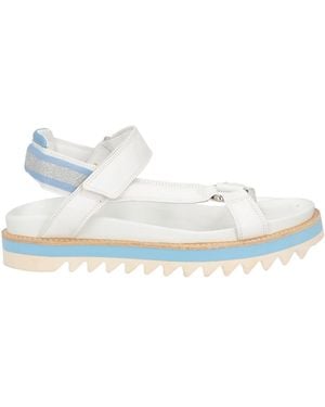 Eleventy Sandals Leather, Textile Fibers - White