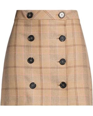 Patrizia Pepe Mini Skirt Viscose, Virgin Wool, Polyester, Elastane - Natural