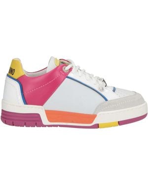 Moschino Sneakers Leather, Textile Fibers - White