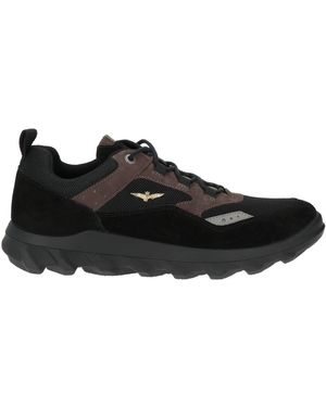 Aeronautica Militare Trainers Leather, Textile Fibres - Black