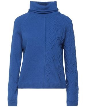 High Rollkragenpullover - Blau