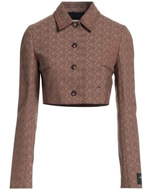 Marine Serre Khaki Jacket Recycled Polyester, Wool, Elastane - Brown