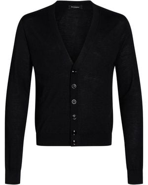 AROVESCIO Cardigan Merino Wool, Silk - Black