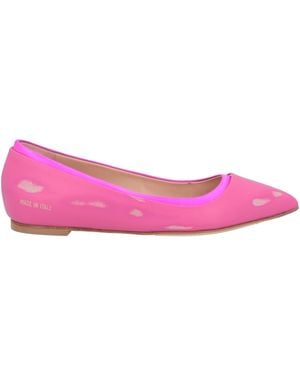 HIDNANDER Ballet Flats Leather, Textile Fibres - Pink