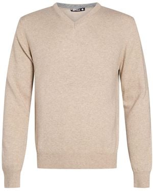Andrea Fenzi Sweater Merino Wool, Viscose, Nylon, Cashmere - Natural