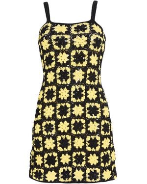 Crochet Mini Dress Cotton - Green