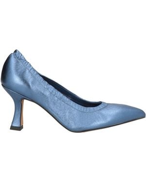 Elena Del Chio Slate Pumps Leather - Blue