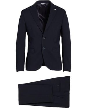 Manuel Ritz Midnight Suit Polyester, Viscose, Elastane - Blue