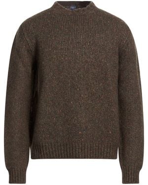 Fedeli Military Jumper Virgin Wool, Cashmere, Nylon - Brown