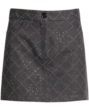 SIMONA CORSELLINI Charcoal Denim Skirt Cotton - Gray