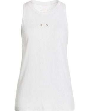 ARMANI EXCHANGE Tank Top Viscose, Linen - White
