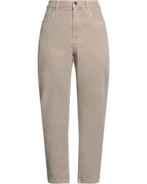 Brunello Cucinelli Pants Cotton, Elastane, Leather, Brass - Natural