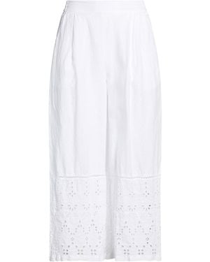 120% Lino Trousers Linen - White