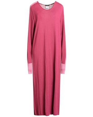 Marina Rinaldi Midi Dress Acrylic, Virgin Wool - Pink