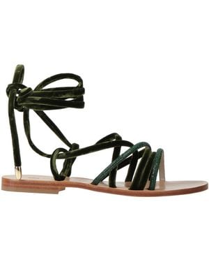 Paola Fiorenza Dark Sandals Textile Fibers - Black
