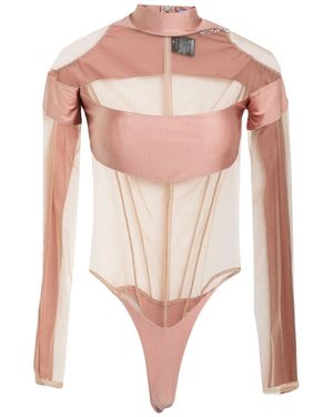 Mugler Bodysuit Polyamide, Elastane - Pink
