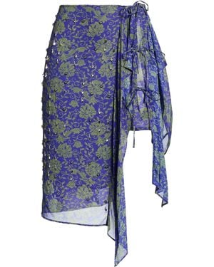 Dries Van Noten Midi Skirt Viscose - Blue