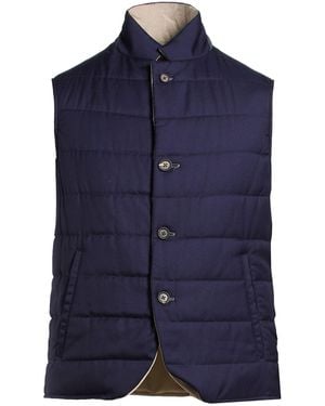 Eleventy Vest Wool, Silk - Blue