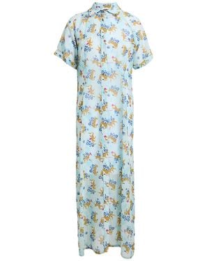 Fracomina Midi Dress Polyester - Blue