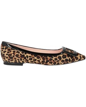 Roger Vivier Ballet Flats Leather, Textile Fibers - Natural