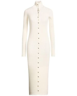 Courreges Ivory Midi Dress Cotton, Merino Wool - White