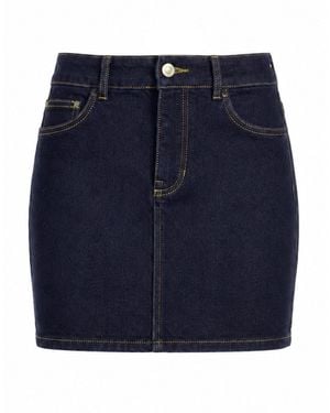 Thinking Mu Denim Skirt Cotton, Elastane - Blue