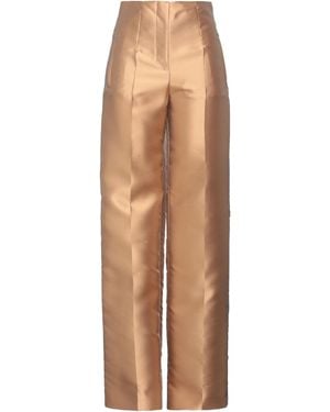 Alberta Ferretti Camel Pants Polyester, Silk - Natural