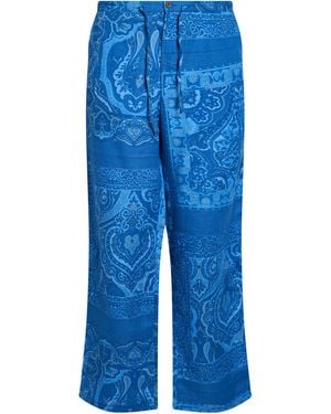 Etro Pants Linen - Blue