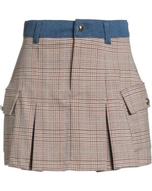 Liu Jo Sand Mini Skirt Polyester, Viscose, Elastane, Metallic Polyester - Natural