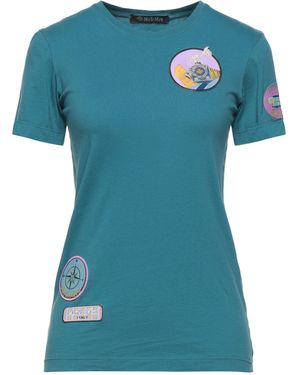MR & MRS T-Shirt Cotton, Polyester, Rayon - Blue