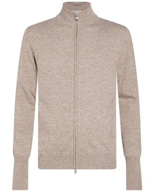 Ballantyne Khaki Cardigan Cashmere - Natural