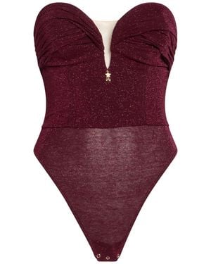 Elisabetta Franchi Bodysuit Viscose, Polyester, Polyamide, Elastane - Red