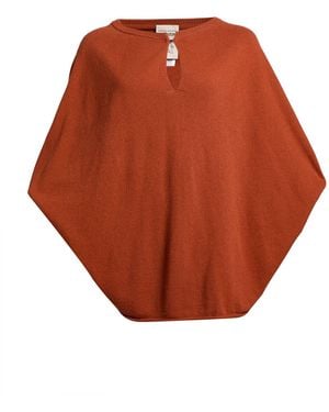 Semicouture Rust Cape Cashmere, Polyamide - Orange