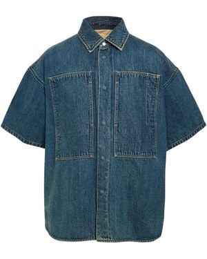 Jil Sander Denim Shirt Cotton, Ovine Leather - Blue