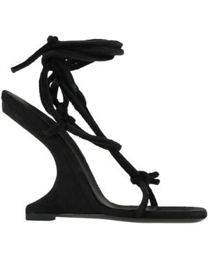 Rick Owens Sandals Textile Fibers, Leather - Black