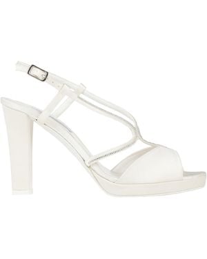 VICTORIA CHRIS Napoli Ivory Sandals Textile Fibers - Natural
