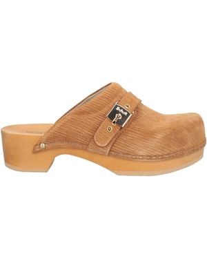 Scholl Iconic Camel Mules & Clogs Leather - Brown