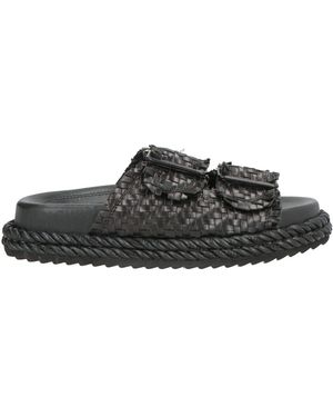Rahya Grey Sandals Leather - Black
