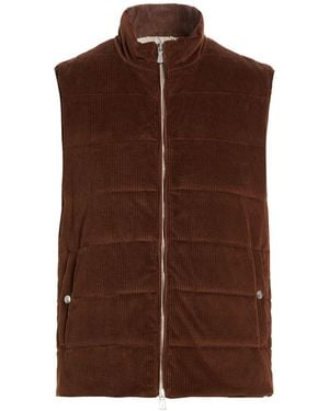 Eleventy Vest Cotton, Cashmere, Elastane - Brown