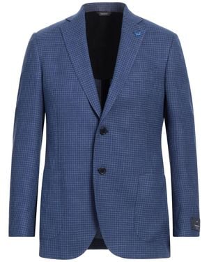 Tombolini Blazer Virgin Wool, Silk, Linen - Blue
