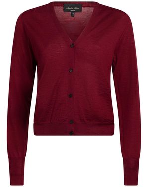 Roberto Collina Burgundy Cardigan Viscose, Polyester - Red
