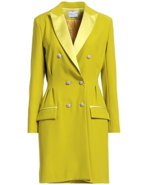 ATELIER LEGORA Lime Mini Dress Viscose, Polyamide, Polyester, Elastane - Yellow