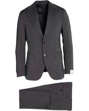 Caruso Charcoal Suit Wool, Nylon, Elastane - Black